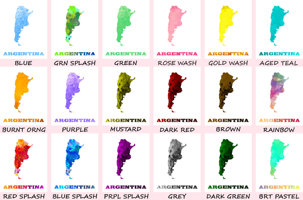 Argentina Map Print Outline Wall Map of Argentina