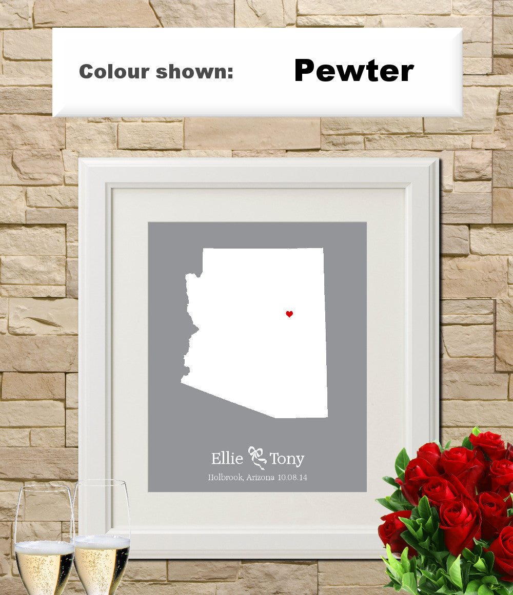 Arizona Custom Wedding Engagement Art Print