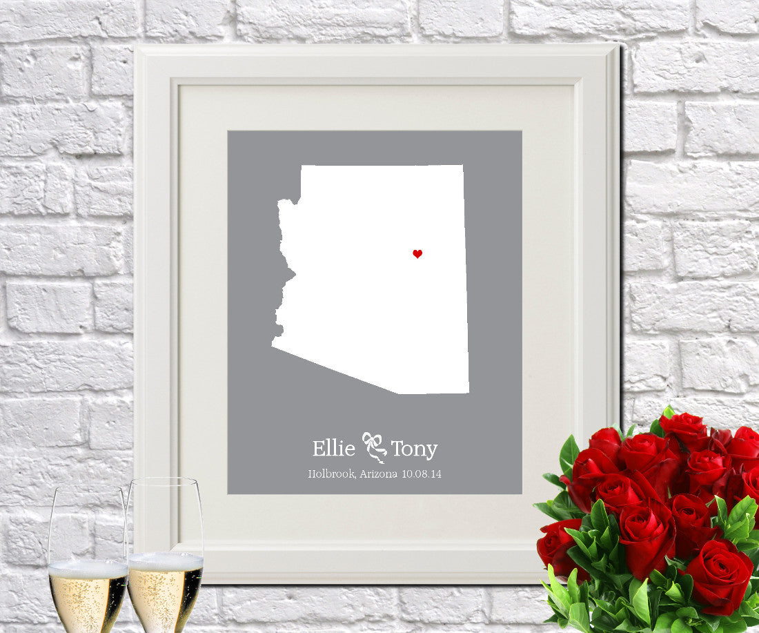 Arizona Custom Wedding Engagement Art Print