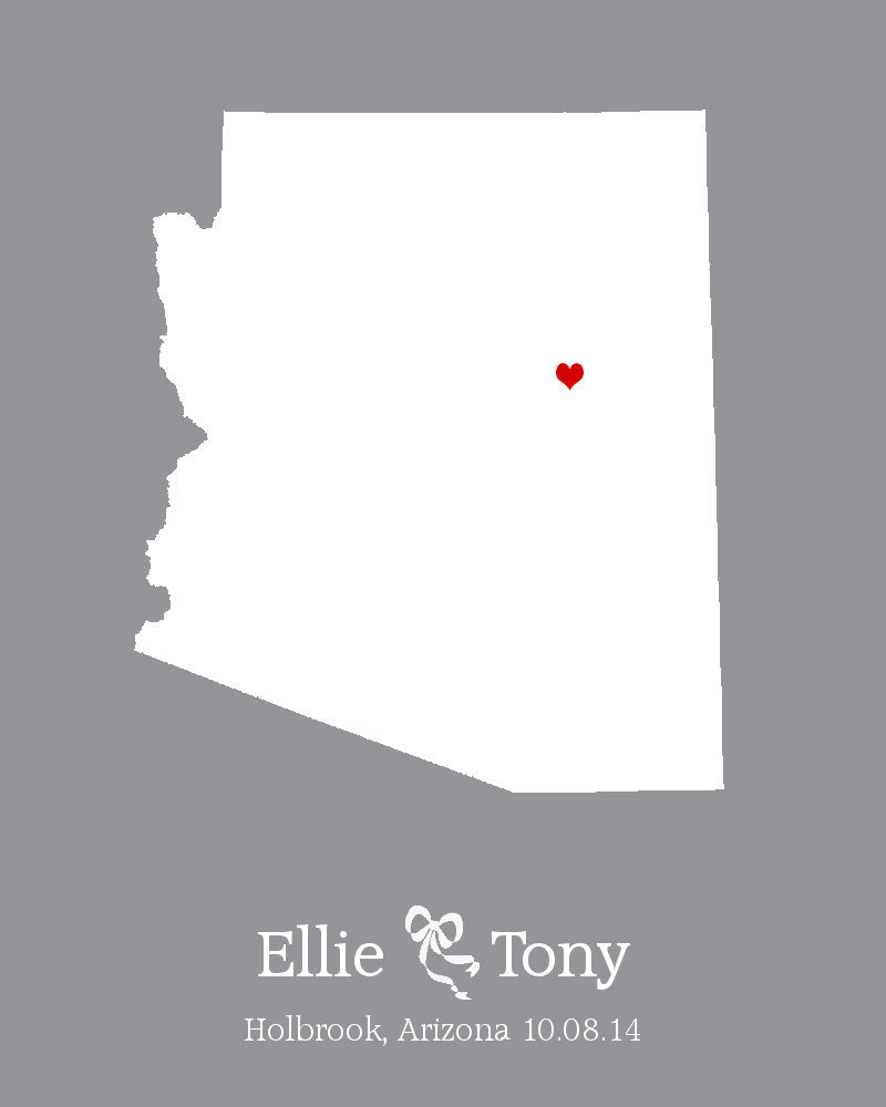 Arizona Custom Wedding Engagement Art Print