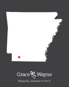 Arkansas Custom Wedding Engagement Art Print