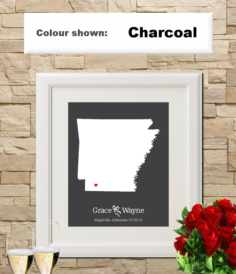 Arkansas Custom Wedding Engagement Art Print