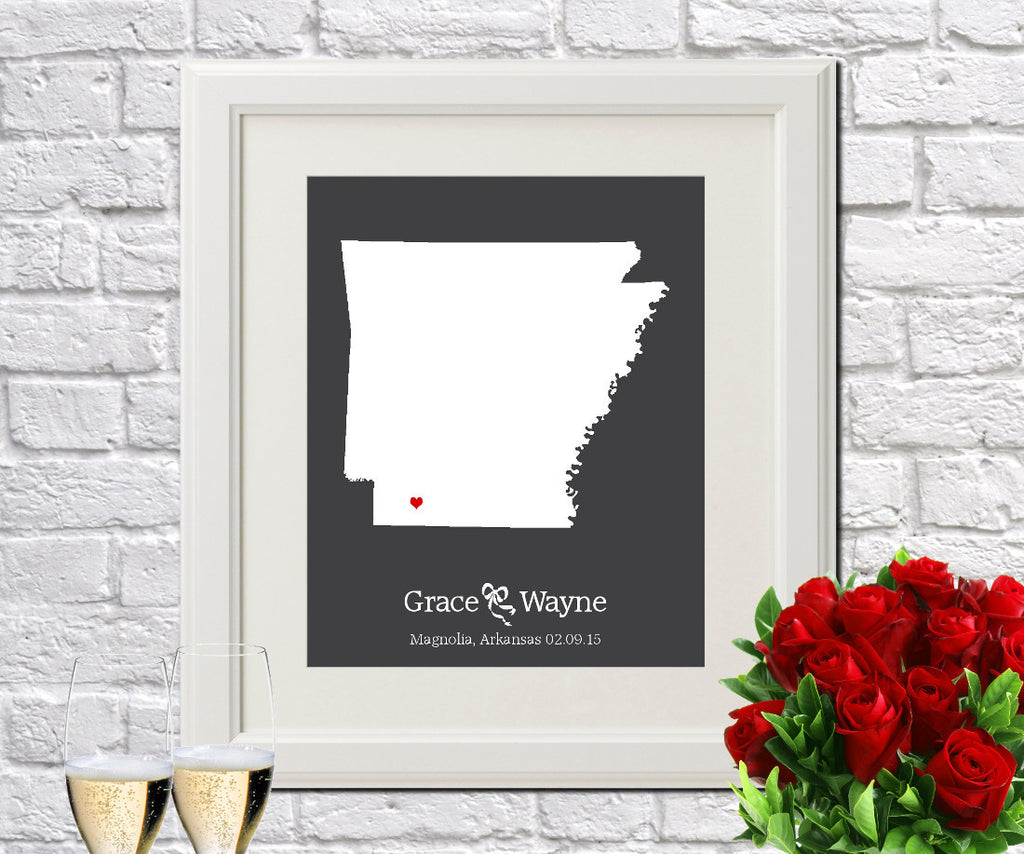 Arkansas Custom Wedding Engagement Art Print
