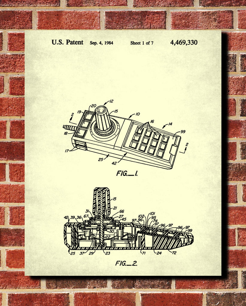 Atari Controller Patent Print Gaming Blueprint - OnTrendAndFab