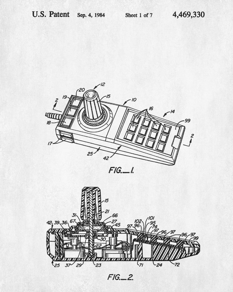 Atari Controller Patent Print Gaming Blueprint - OnTrendAndFab