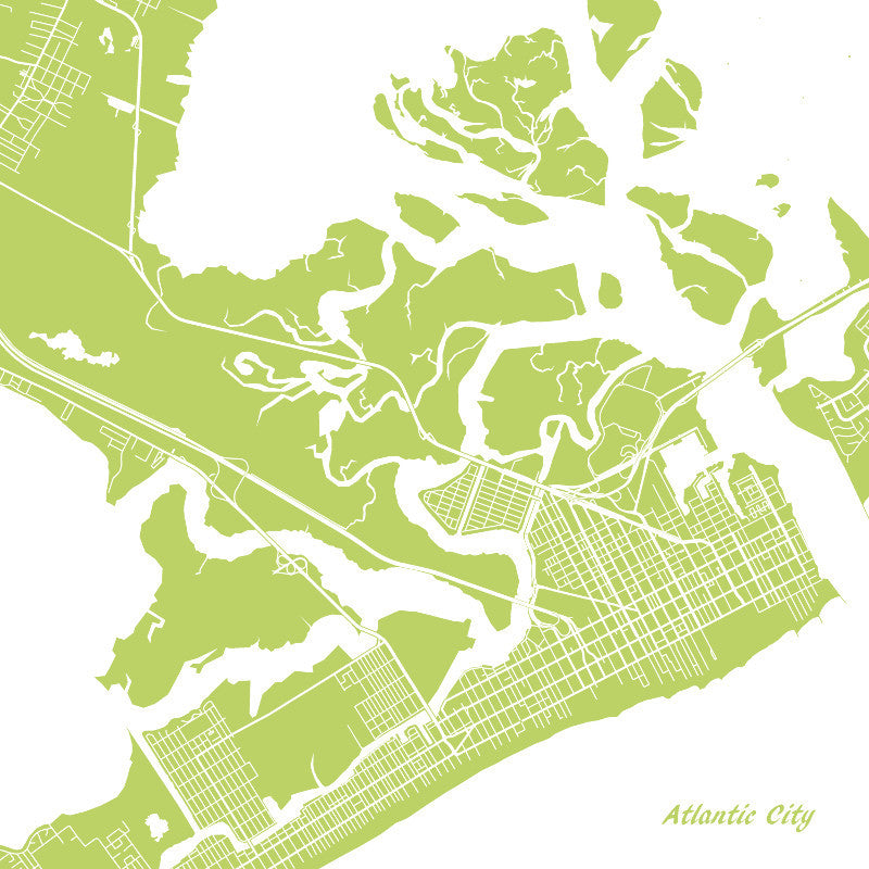 Atlantic City Street Map Print Custom Wall Map - OnTrendAndFab
