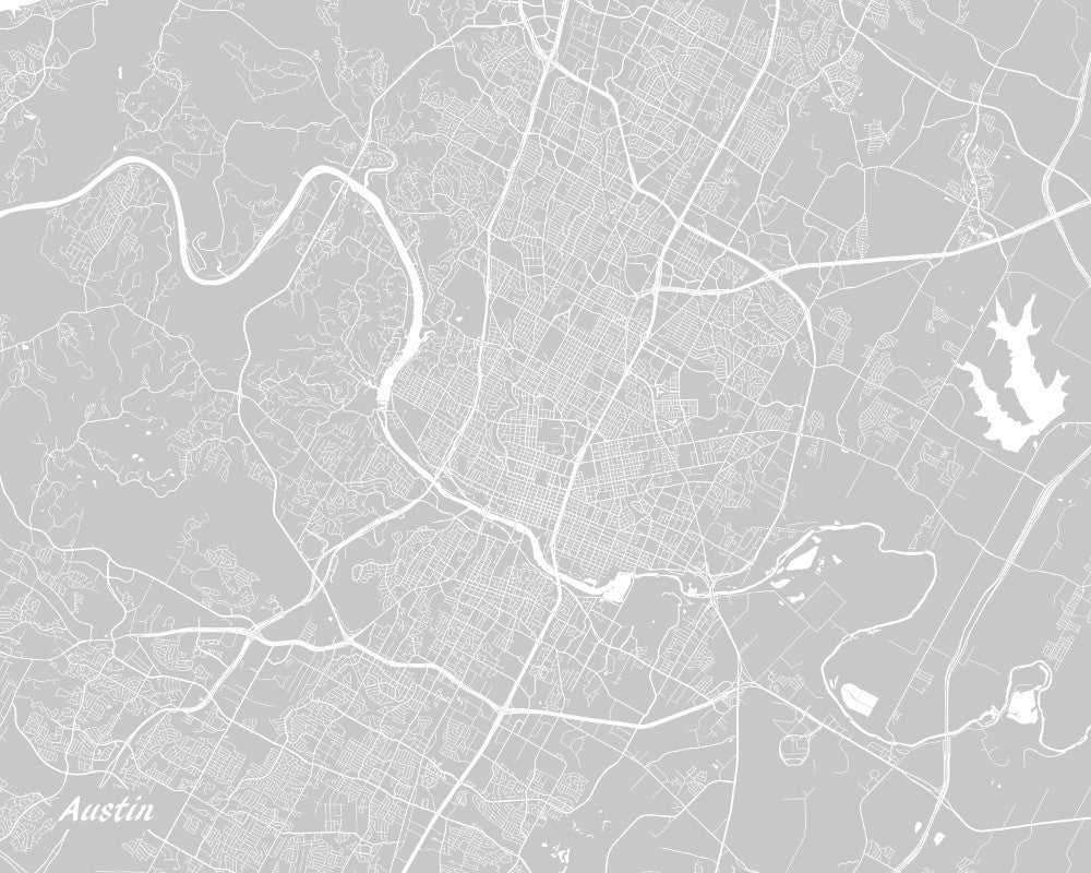 Austin City Street Map Print Custom Map Austin Texas – GalleryThane