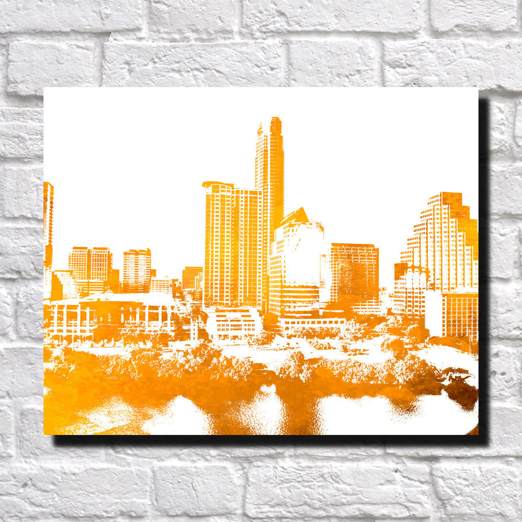 Austin Skyline Poster City Landscape Art Print Texas Home Decor 