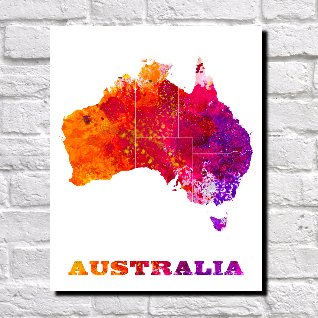Australia Map Print Outline Wall Map of Australia
