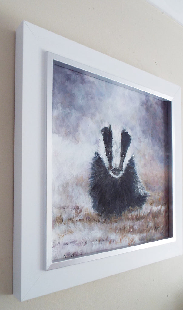 Badger Original Framed Wildlife Painting by Andi Lucas - OnTrendAndFab