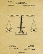 Scales Patent Print Balance Blueprint Legal Poster - OnTrendAndFab