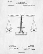 Scales Patent Print Balance Blueprint Legal Poster - OnTrendAndFab