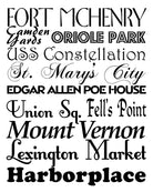 Baltimore Neighbourhood Print Typography Scroll