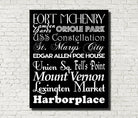 Baltimore Neighbourhood Print Typography Scroll