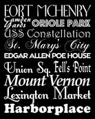 Baltimore Neighbourhood Print Typography Scroll