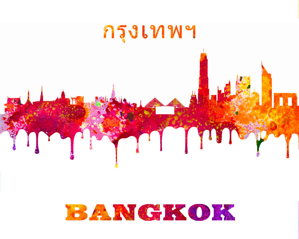 Bangkok Print City Skyline Wall Art Poster Thailand - OnTrendAndFab