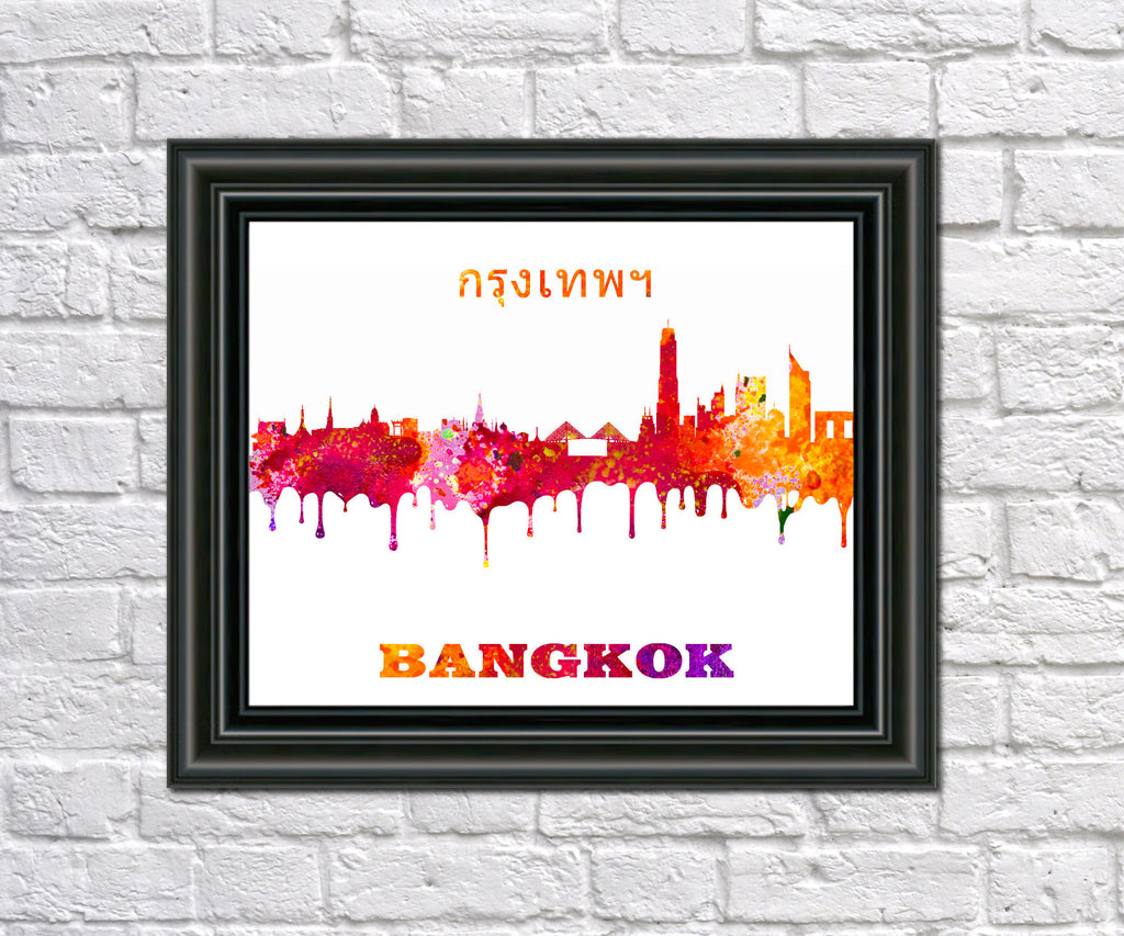 Bangkok Print City Skyline Wall Art Poster Thailand - OnTrendAndFab