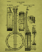 Banjo Patent Print Musical Instrument Wall Art Poster - OnTrendAndFab