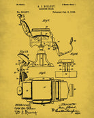 Barber Chair Patent Print Hairdressing Wall Art Poster - OnTrendAndFab