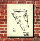 Barbers Neck Duster Patent Print Hairdressing Wall Art Poster