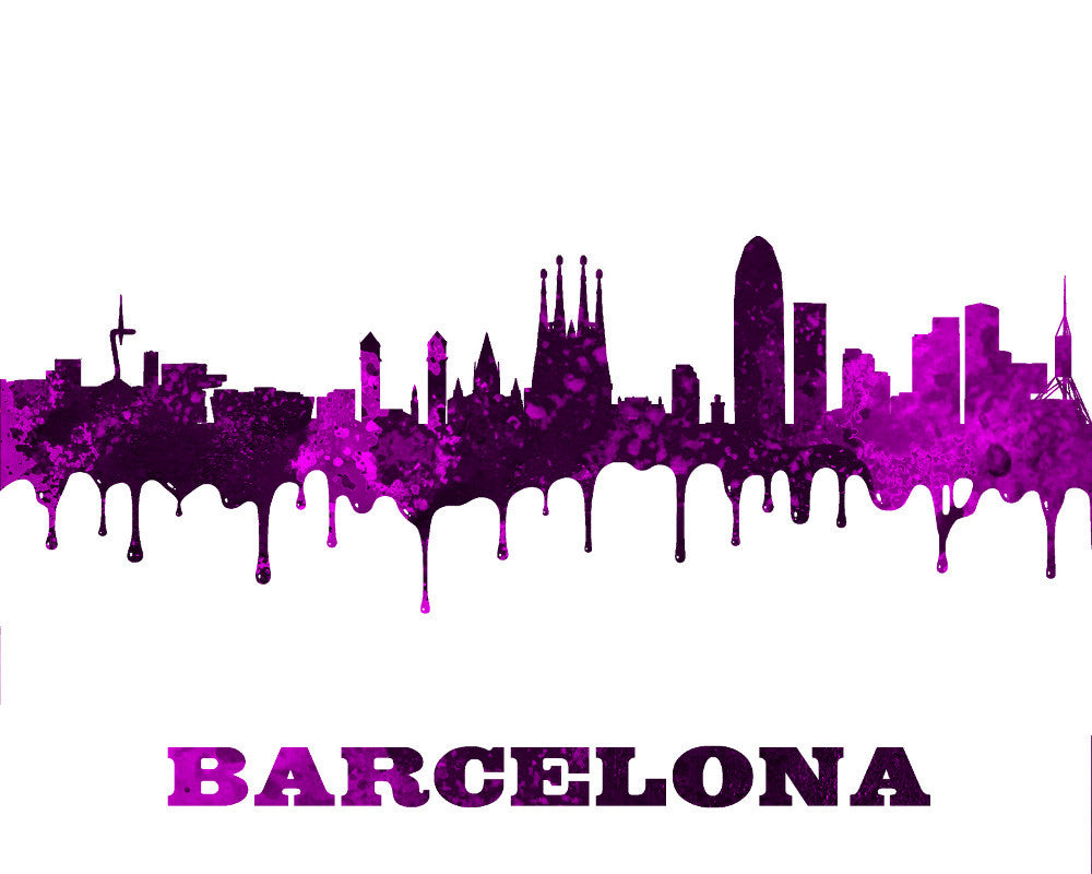 Barcelona Print City Skyline Wall Art Poster Spain - OnTrendAndFab