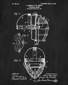 Baseball Catchers Mask Patent Print Sports Blueprint Poster