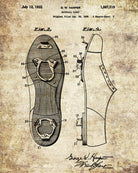 Baseball Cleats Patent Print Sports Blueprint Baseball Poster