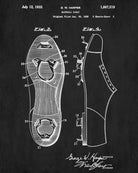 Baseball Cleats Patent Print Sports Blueprint Baseball Poster