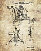 Baseball Pitching Machine Patent Print Sports Blueprint Poster