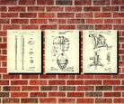 Baseball Patent Prints Set 3 Sports Blueprint Posters