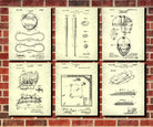 Baseball Patent Prints Set 6 Sports Blueprint Posters