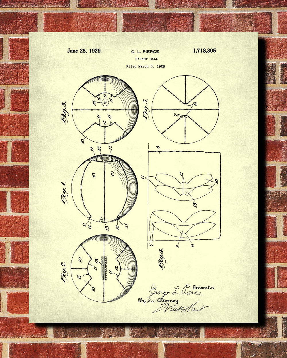 Basketball Patent Print Sports Blueprint Poster - OnTrendAndFab