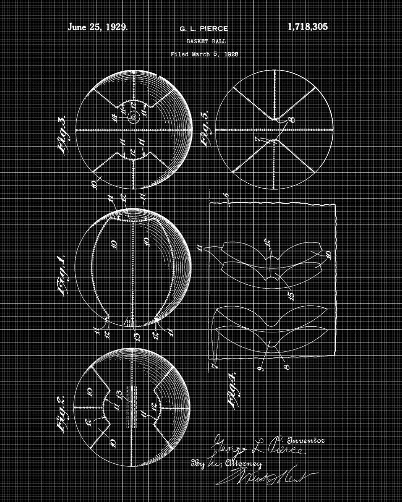 Basketball Patent Print Sports Blueprint Poster - OnTrendAndFab