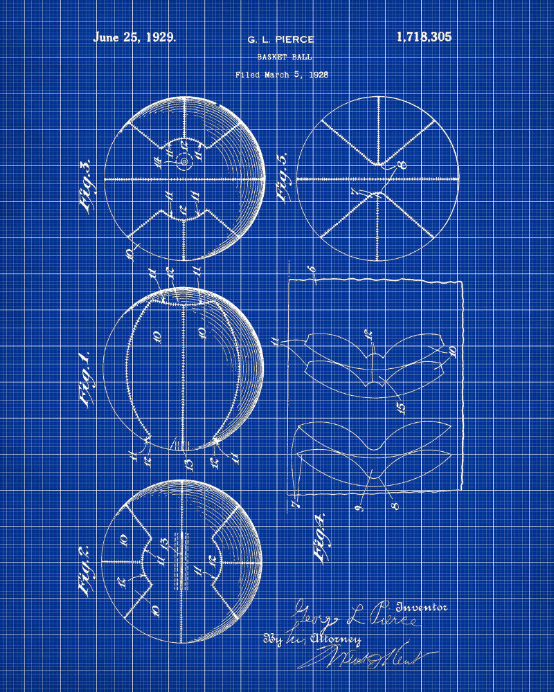 Basketball Patent Print Sports Blueprint Poster - OnTrendAndFab