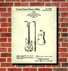 Fender Bass Guitar Patent Print Musical Instrument Poster