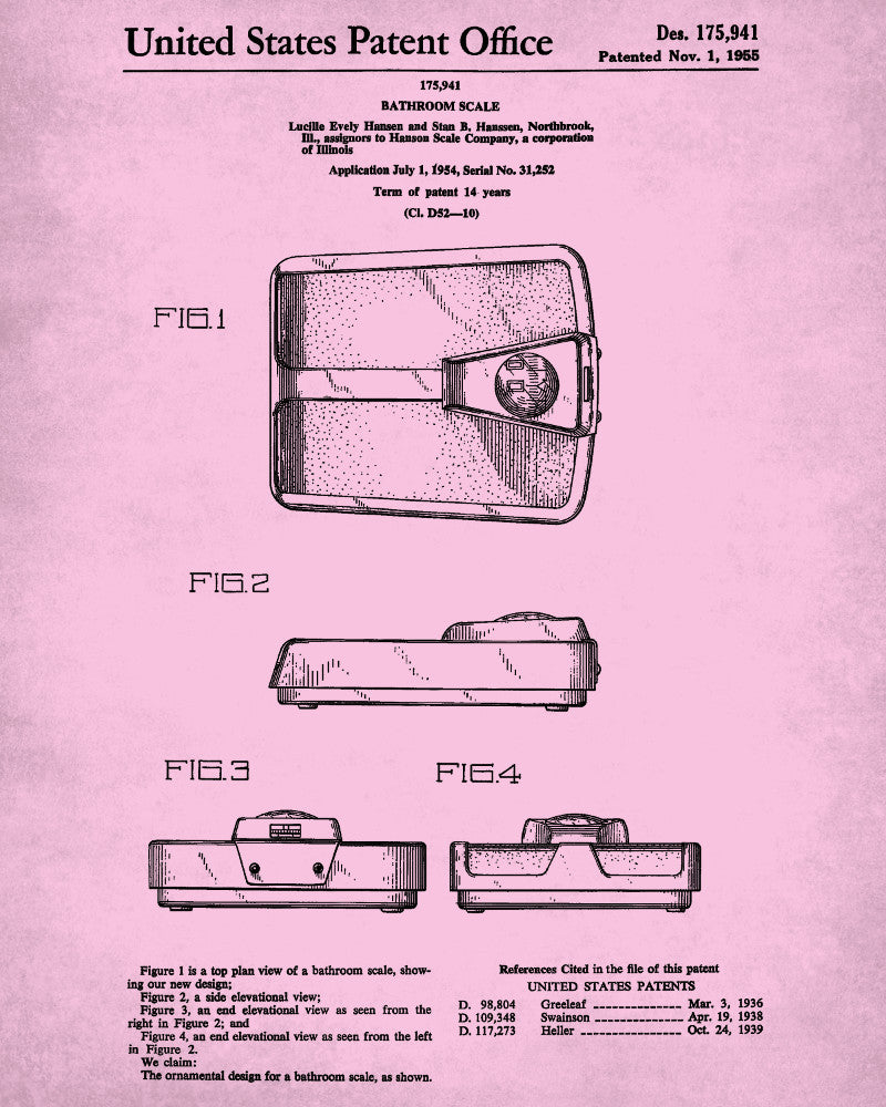 Bathroom Wall Art Scales Patent Print Blueprint Decor - OnTrendAndFab