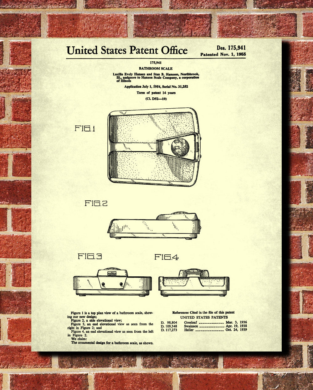 Bathroom Wall Art Scales Patent Print Blueprint Decor - OnTrendAndFab