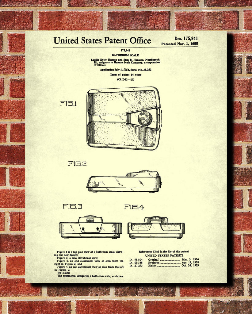 Bathroom Wall Art Scales Patent Print Blueprint Decor - OnTrendAndFab