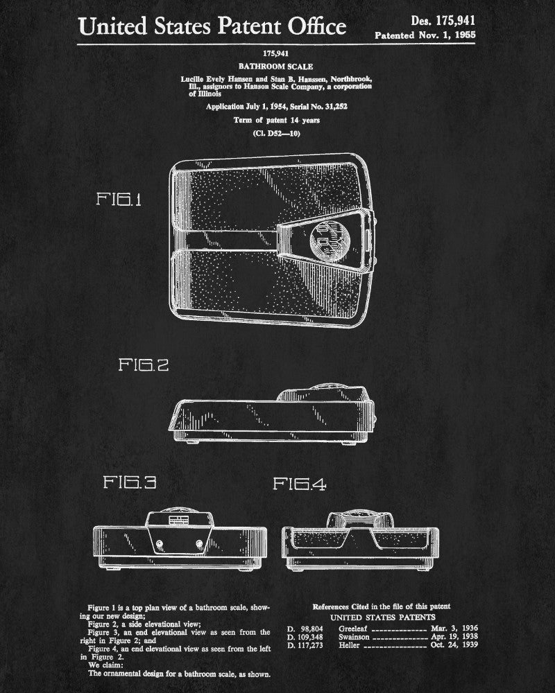 Bathroom Wall Art Scales Patent Print Blueprint Decor - OnTrendAndFab