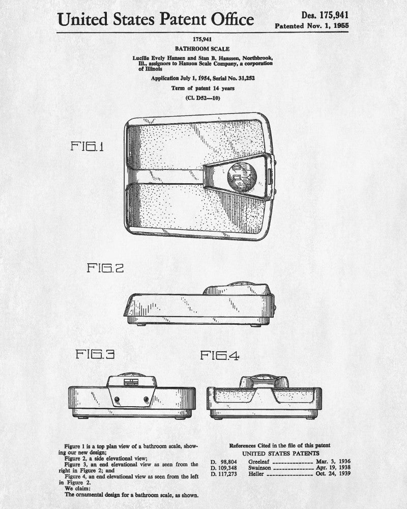 Bathroom Wall Art Scales Patent Print Blueprint Decor - OnTrendAndFab