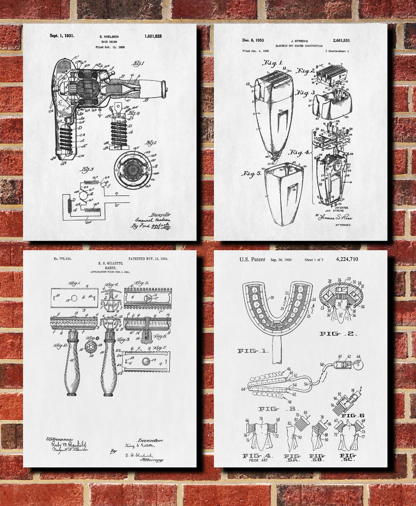 Bathroom Patent Prints Salon Wall Art Posters