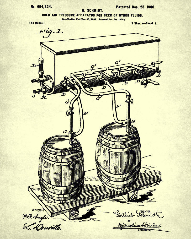 Beer Patent Print Bar Poster Cafe Art Pub Wall Poster - OnTrendAndFab
