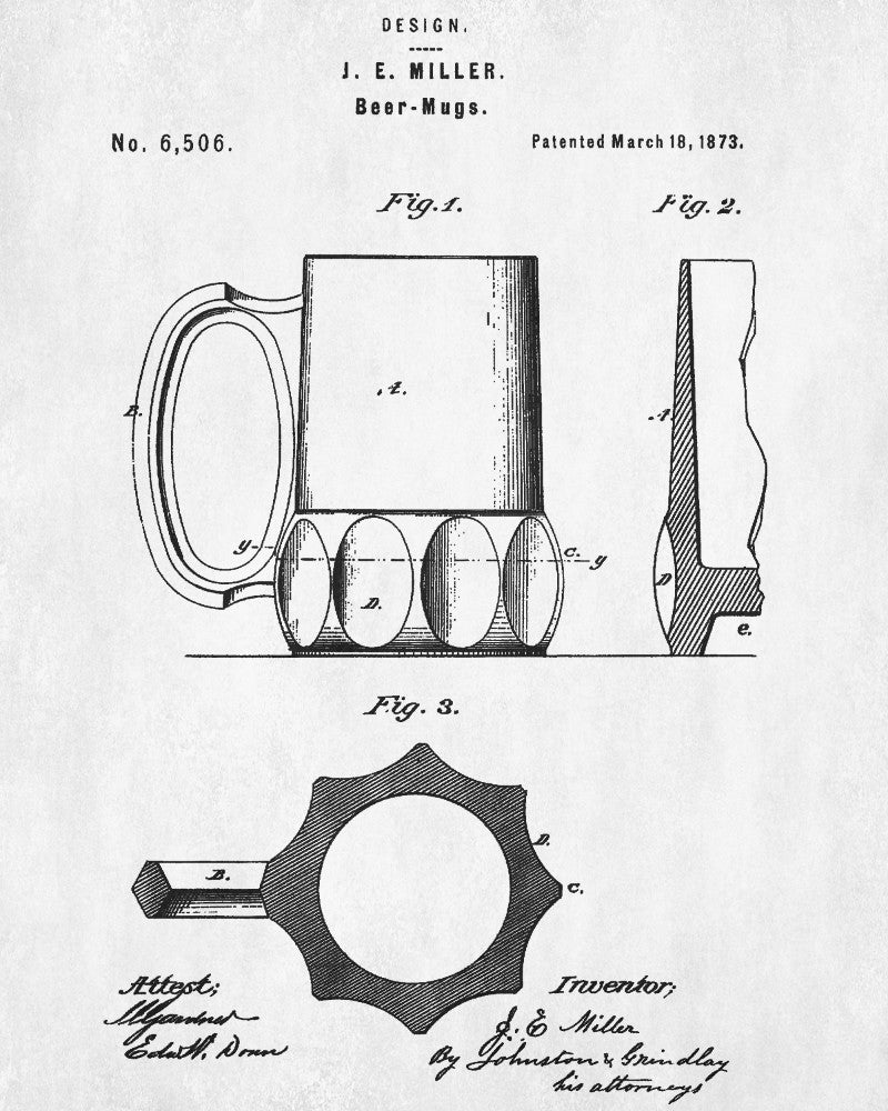 Bar Poster Beer Patent Print Pub Wall Poster Cafe Art - OnTrendAndFab