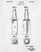 Beer Bottle Blueprint Bar Poster Cafe Art - OnTrendAndFab