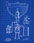 Beer Bottle Filling Blueprint Bar Poster Cafe Art - OnTrendAndFab