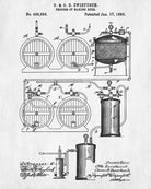 Beer Brewing Blueprint Bar Poster Cafe Art - OnTrendAndFab