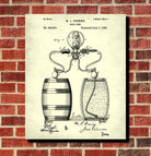 Bar Poster Beer Pump Patent Print Pub Wall Poster Cafe Art