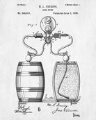 Bar Poster Beer Pump Patent Print Pub Wall Poster Cafe Art