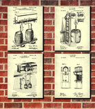 Beer Patent Prints Set 4 Bar Art Brewing Posters - OnTrendAndFab
