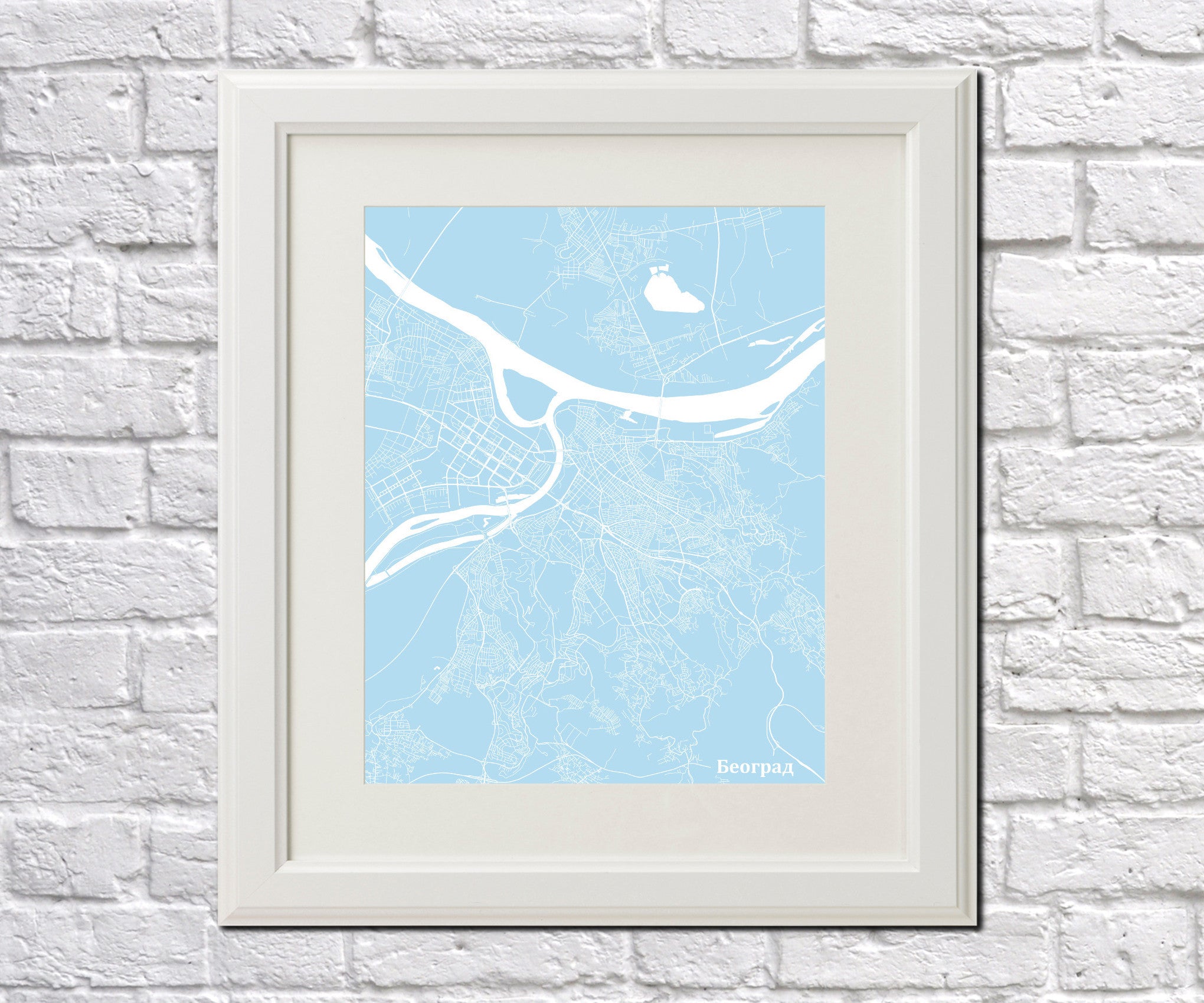 Belgrade City Street Map Print Custom Map Poster - OnTrendAndFab